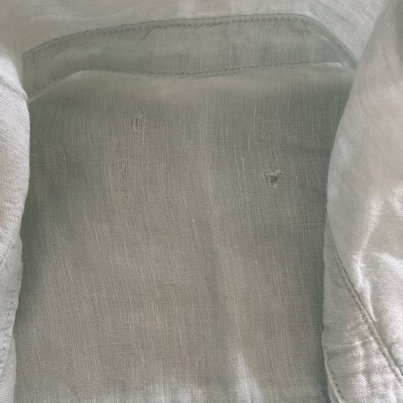 100% linen baby blue popover top fits XL missing tag - Picture 8 of 8